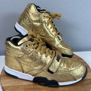 Nike Air Trainer 1 Super Bowl 50 Gold Sneakers 840169-700 Mens 9 Football NFL